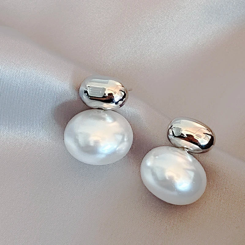 Golden Bean Pearl Earrings