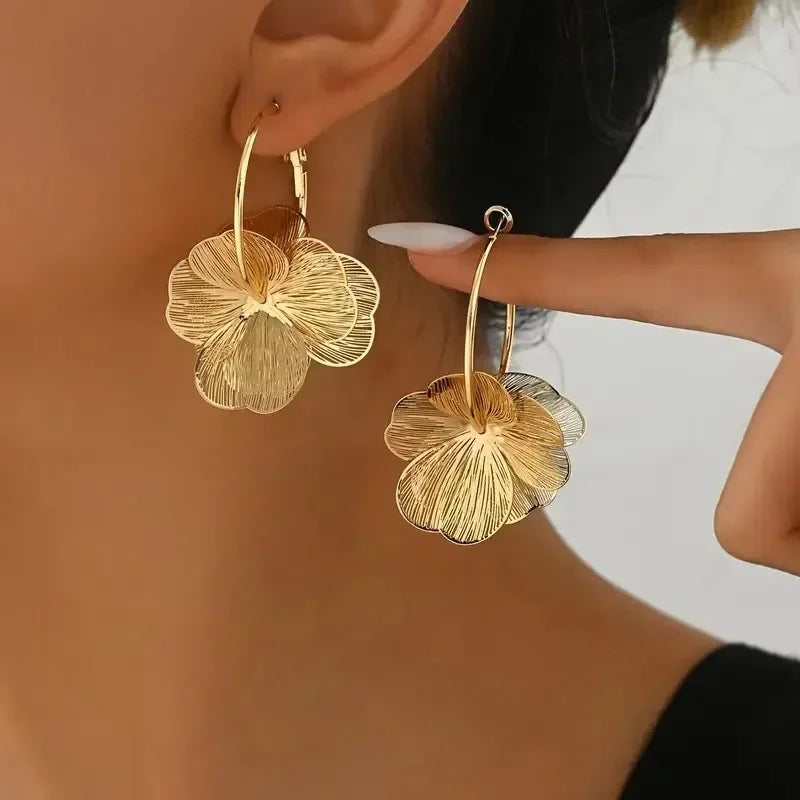 Golden Bloom Hoops