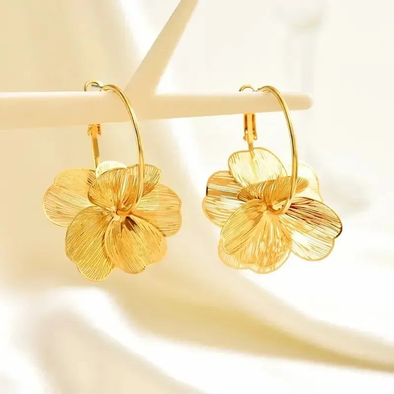Golden Bloom Hoops