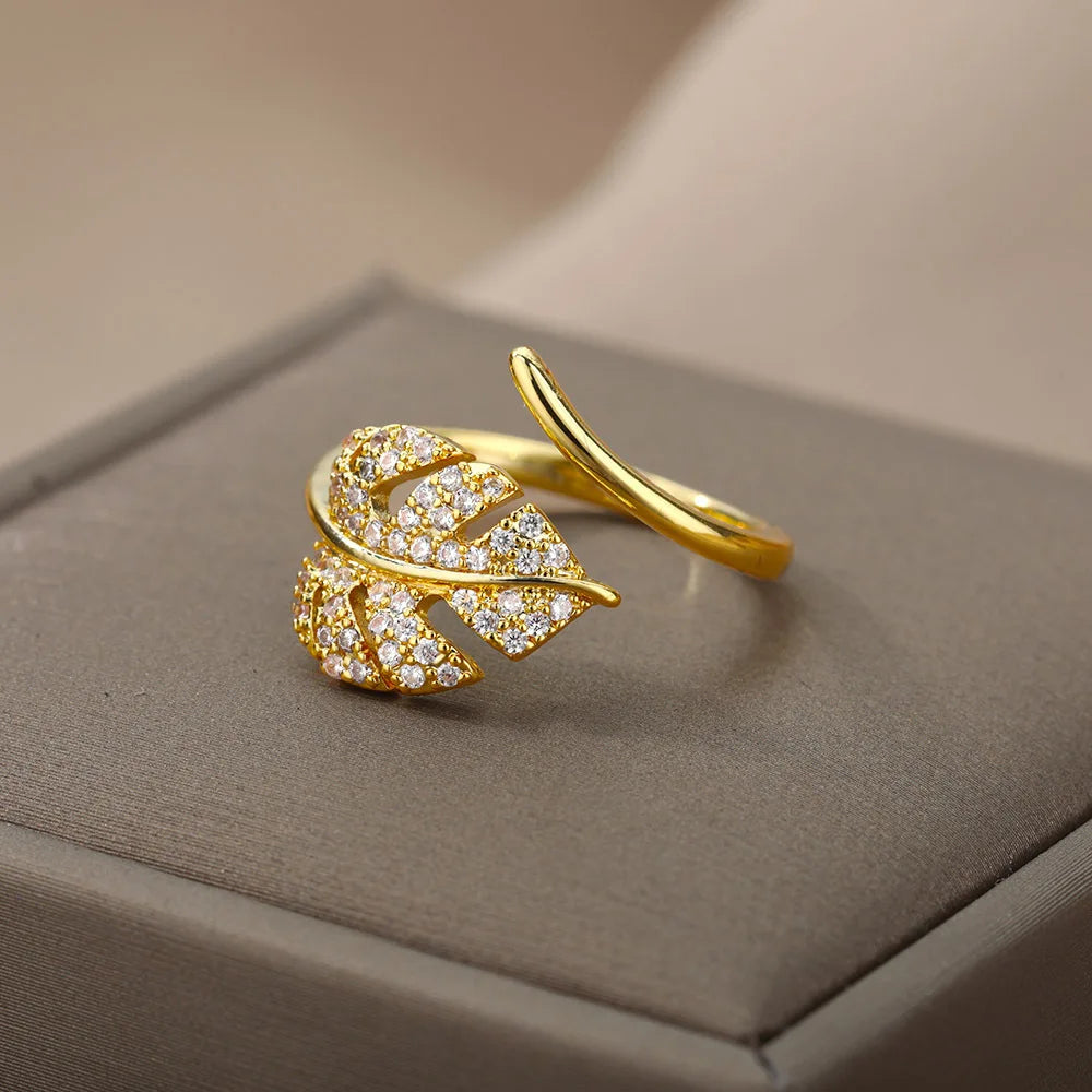 Golden Palm Ring