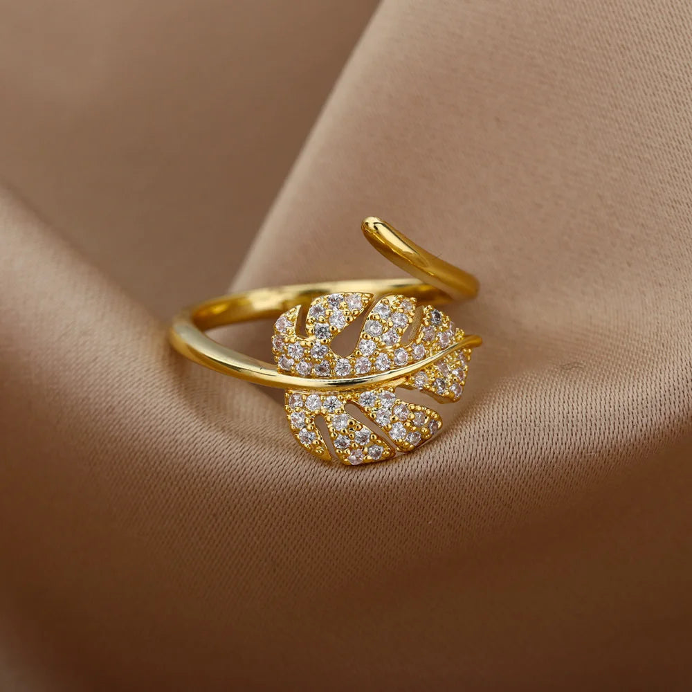 Golden Palm Ring