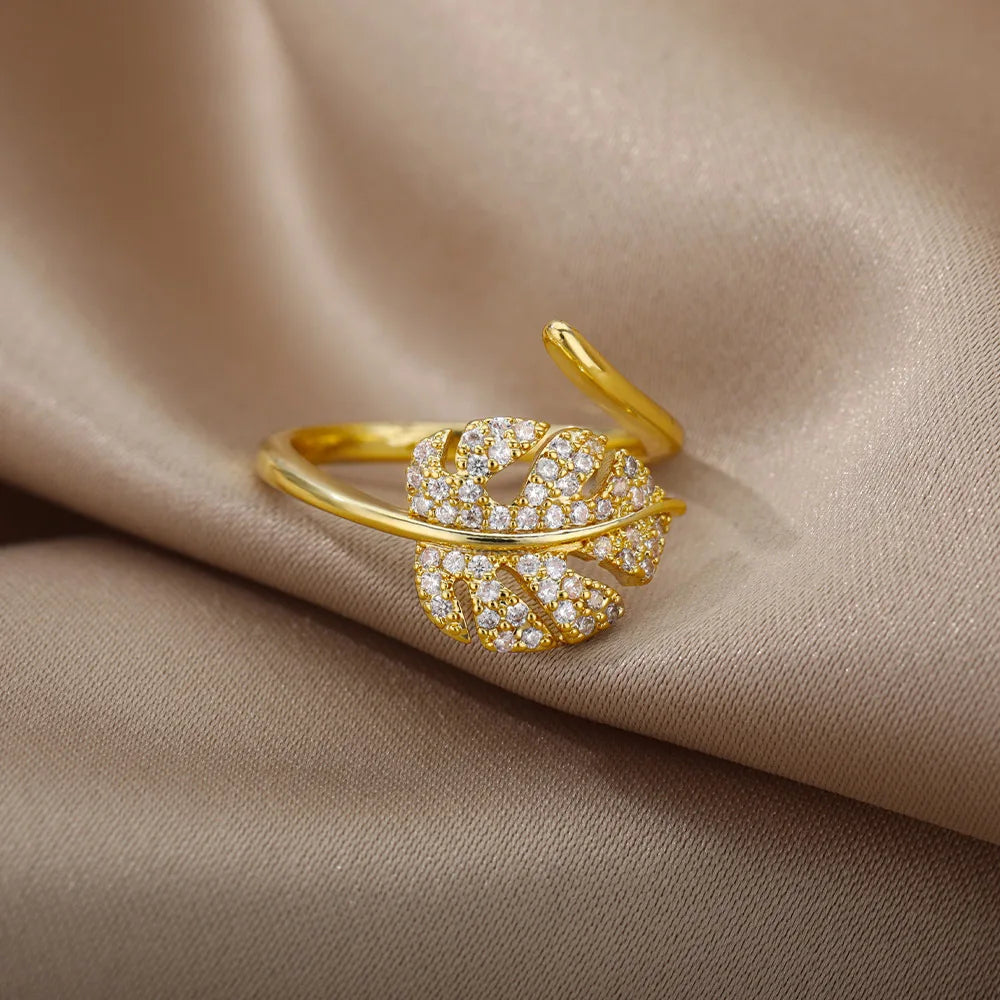 Golden Palm Ring