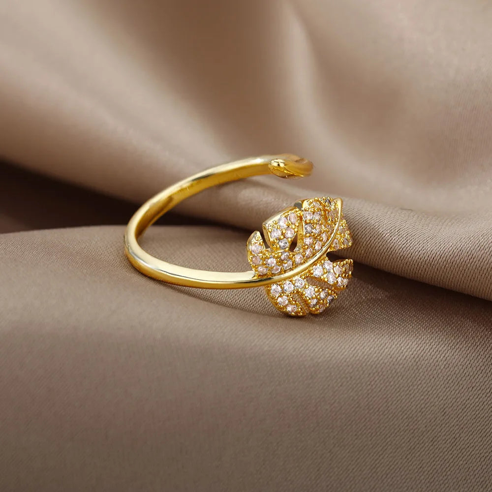 Golden Palm Ring