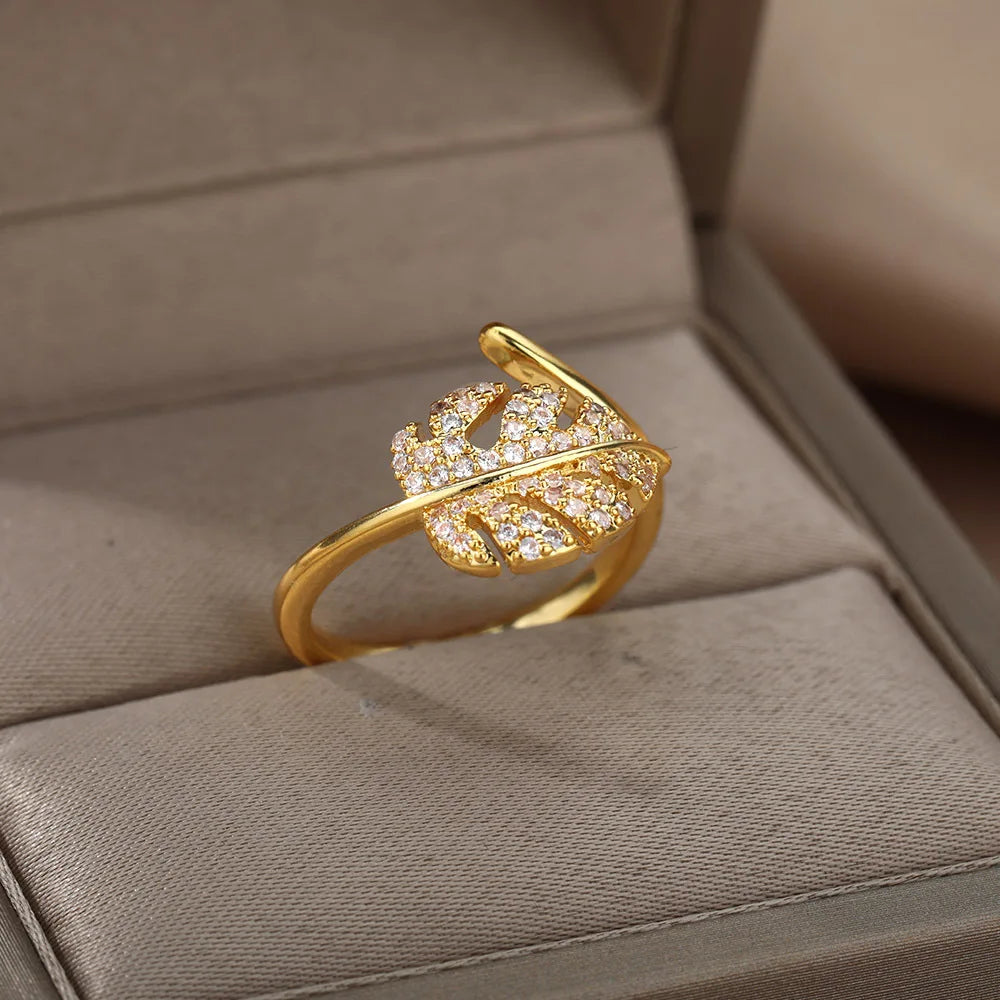 Golden Palm Ring