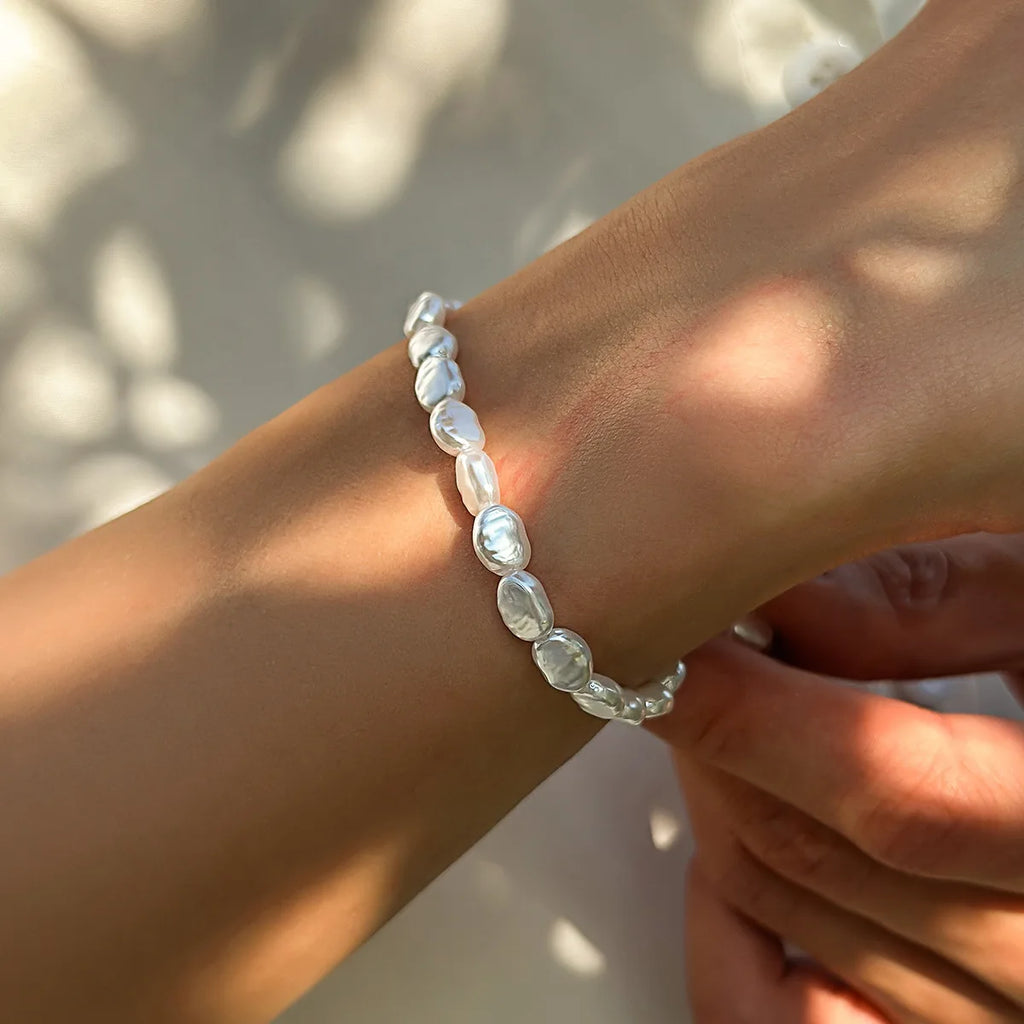 Oval Pearl Chain Set