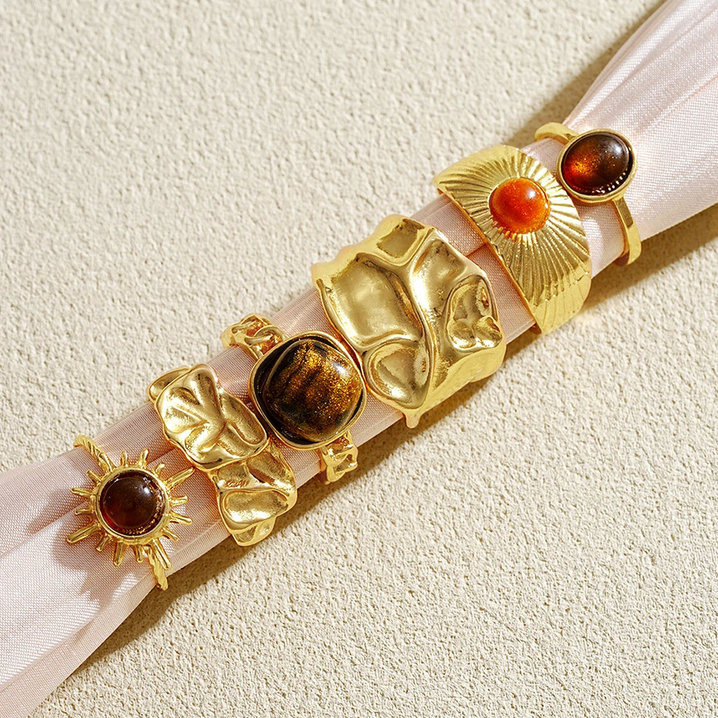 Solar Bloom Ring Set