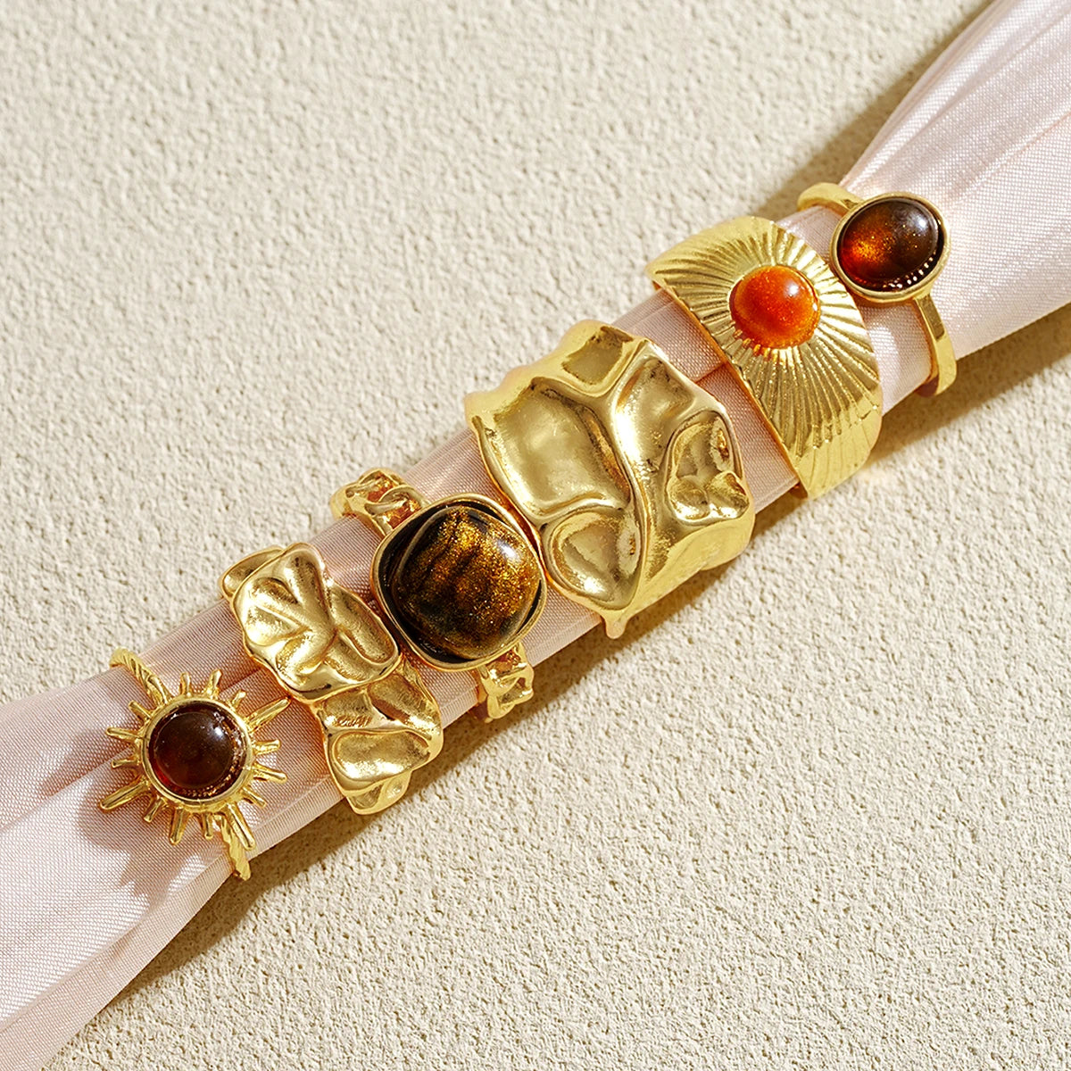 Solar Bloom Ring Set