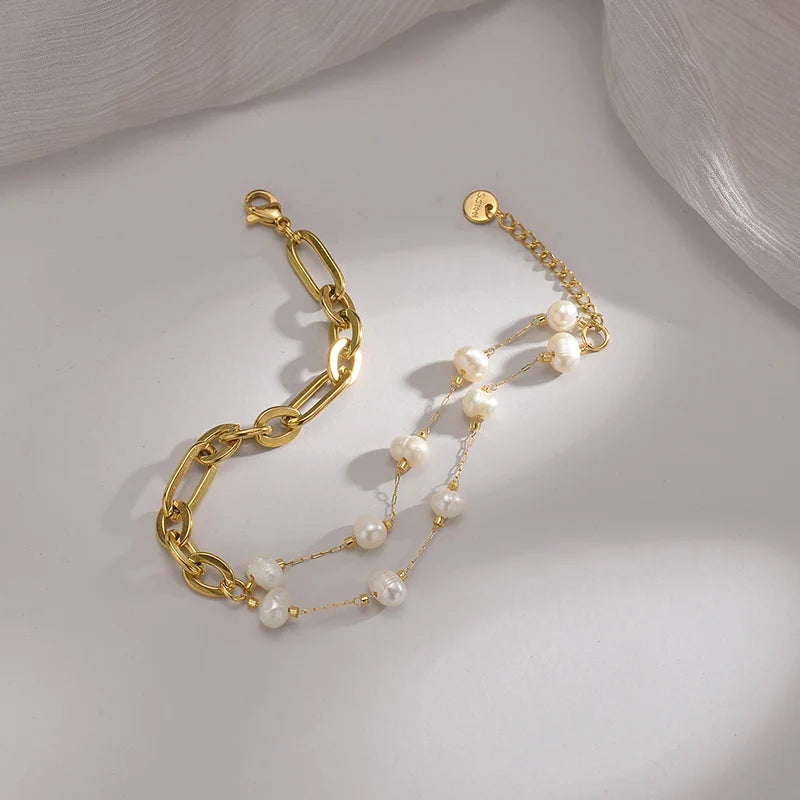 Vintage Pearl Charm Bracelet