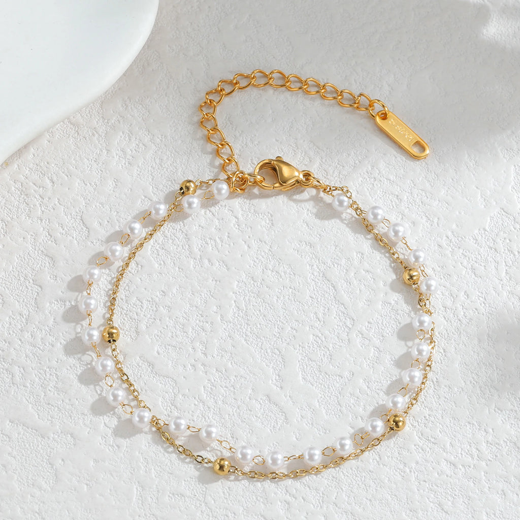 Vintage Pearl Charm Bracelet